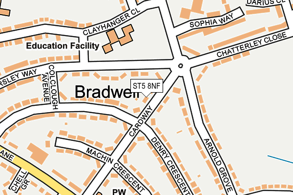 ST5 8NF map - OS OpenMap – Local (Ordnance Survey)