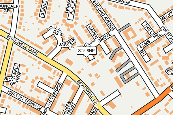 ST5 8NP map - OS OpenMap – Local (Ordnance Survey)