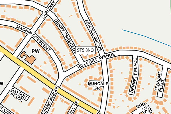 ST5 8NQ map - OS OpenMap – Local (Ordnance Survey)