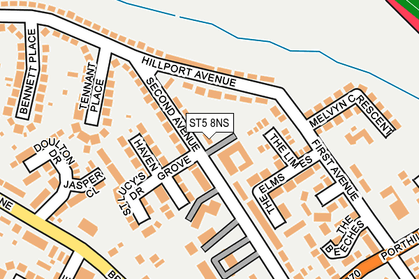 ST5 8NS map - OS OpenMap – Local (Ordnance Survey)