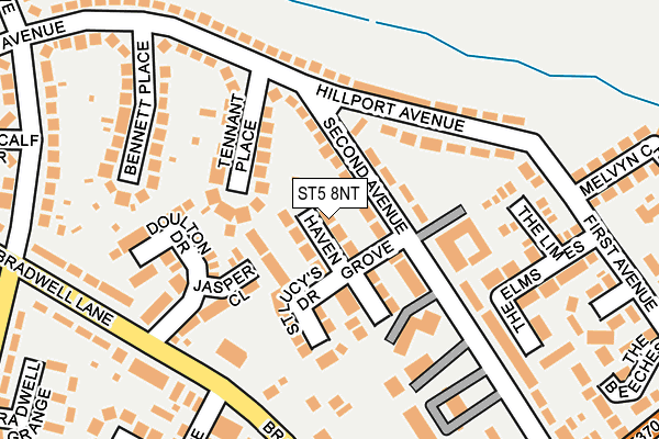 ST5 8NT map - OS OpenMap – Local (Ordnance Survey)