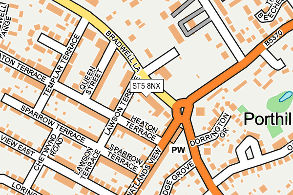 ST5 8NX map - OS OpenMap – Local (Ordnance Survey)