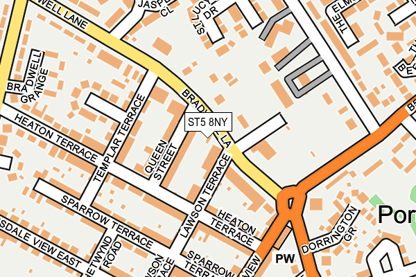 ST5 8NY map - OS OpenMap – Local (Ordnance Survey)