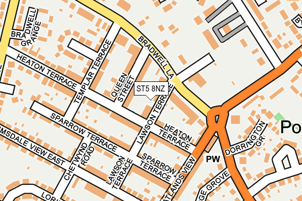 ST5 8NZ map - OS OpenMap – Local (Ordnance Survey)