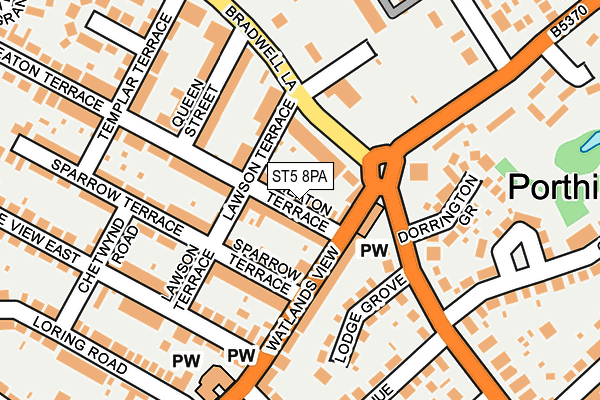 ST5 8PA map - OS OpenMap – Local (Ordnance Survey)