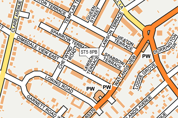 ST5 8PB map - OS OpenMap – Local (Ordnance Survey)