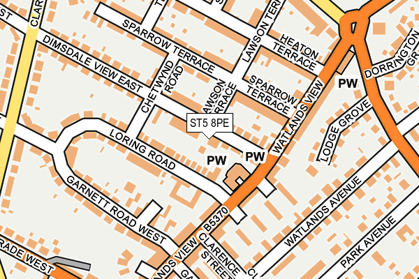 ST5 8PE map - OS OpenMap – Local (Ordnance Survey)