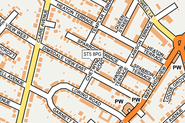 ST5 8PG map - OS OpenMap – Local (Ordnance Survey)