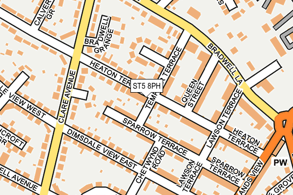 ST5 8PH map - OS OpenMap – Local (Ordnance Survey)