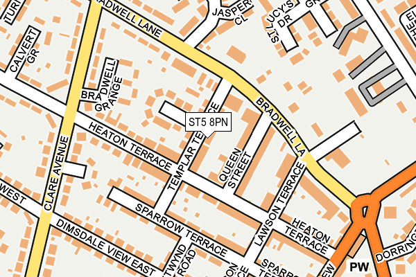 ST5 8PN map - OS OpenMap – Local (Ordnance Survey)