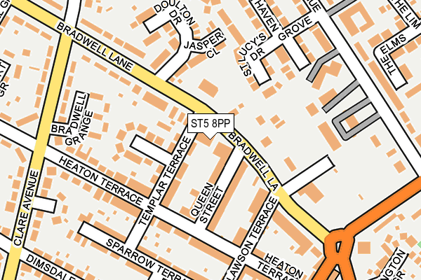 ST5 8PP map - OS OpenMap – Local (Ordnance Survey)