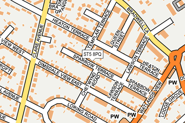 ST5 8PQ map - OS OpenMap – Local (Ordnance Survey)