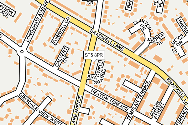 ST5 8PR map - OS OpenMap – Local (Ordnance Survey)