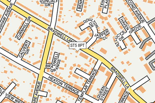 ST5 8PT map - OS OpenMap – Local (Ordnance Survey)