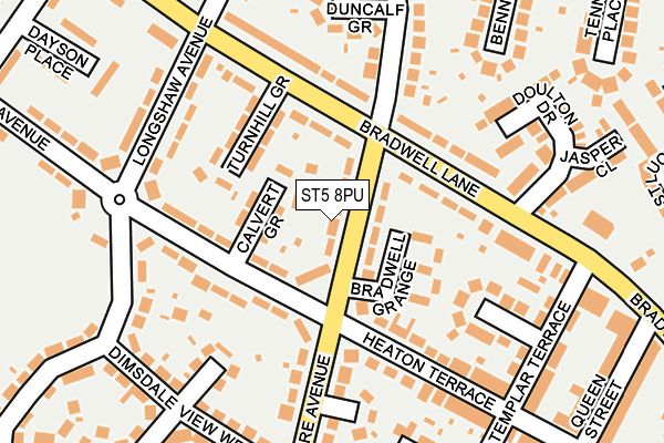 ST5 8PU map - OS OpenMap – Local (Ordnance Survey)