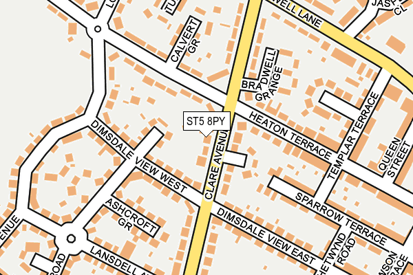 ST5 8PY map - OS OpenMap – Local (Ordnance Survey)