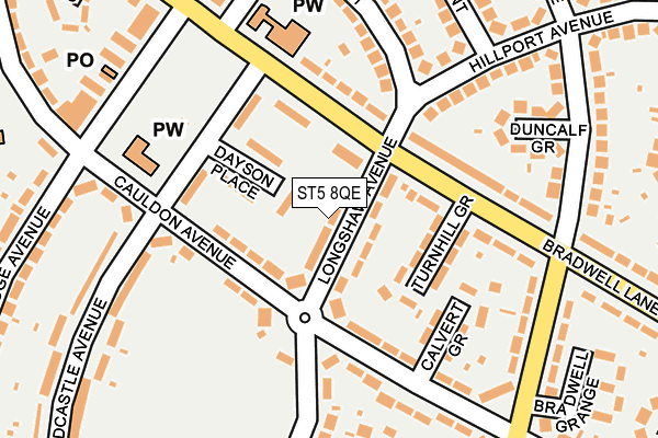 ST5 8QE map - OS OpenMap – Local (Ordnance Survey)