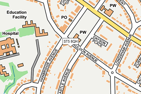 ST5 8QH map - OS OpenMap – Local (Ordnance Survey)