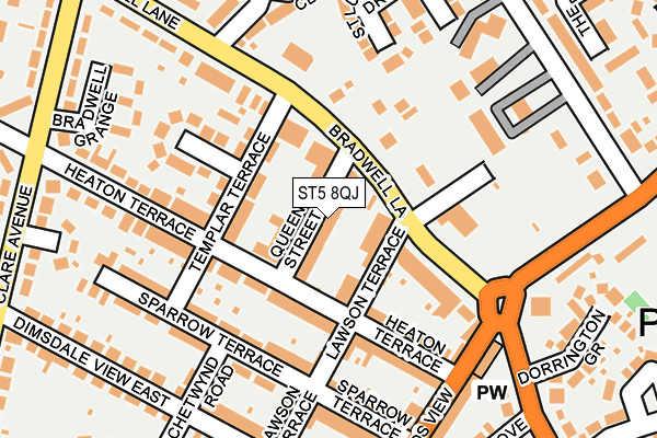 ST5 8QJ map - OS OpenMap – Local (Ordnance Survey)