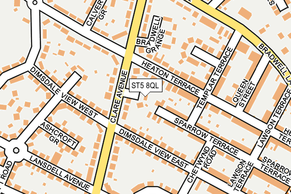 ST5 8QL map - OS OpenMap – Local (Ordnance Survey)