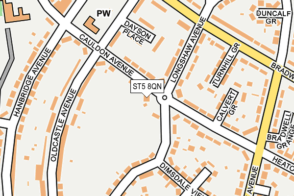 ST5 8QN map - OS OpenMap – Local (Ordnance Survey)
