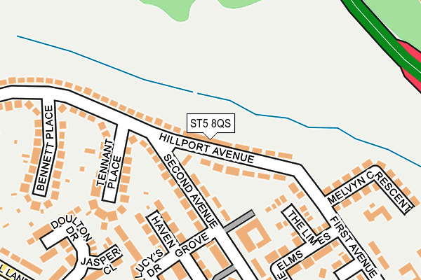 ST5 8QS map - OS OpenMap – Local (Ordnance Survey)