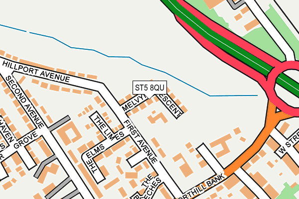 ST5 8QU map - OS OpenMap – Local (Ordnance Survey)