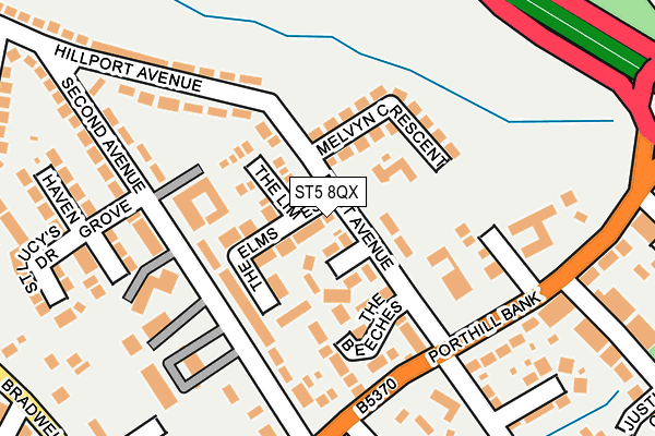 ST5 8QX map - OS OpenMap – Local (Ordnance Survey)