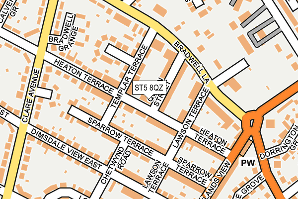 ST5 8QZ map - OS OpenMap – Local (Ordnance Survey)