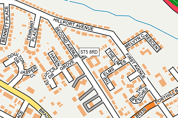 ST5 8RD map - OS OpenMap – Local (Ordnance Survey)