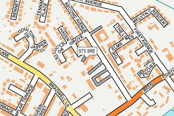 ST5 8RE map - OS OpenMap – Local (Ordnance Survey)