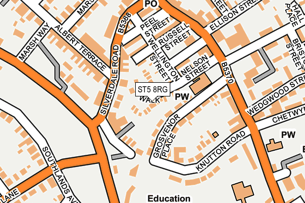 ST5 8RG map - OS OpenMap – Local (Ordnance Survey)
