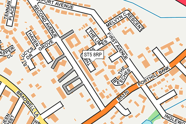 ST5 8RP map - OS OpenMap – Local (Ordnance Survey)