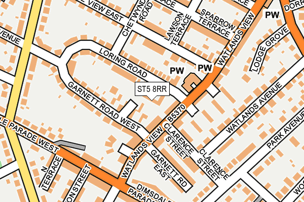 ST5 8RR map - OS OpenMap – Local (Ordnance Survey)