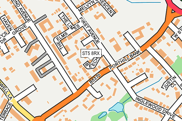 ST5 8RX map - OS OpenMap – Local (Ordnance Survey)