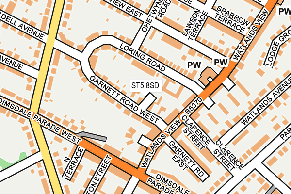 ST5 8SD map - OS OpenMap – Local (Ordnance Survey)