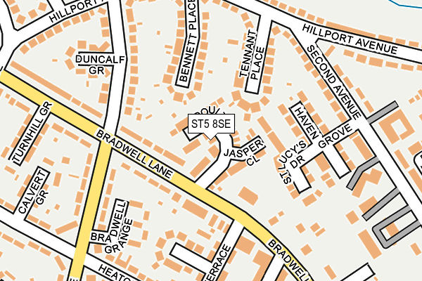 ST5 8SE map - OS OpenMap – Local (Ordnance Survey)