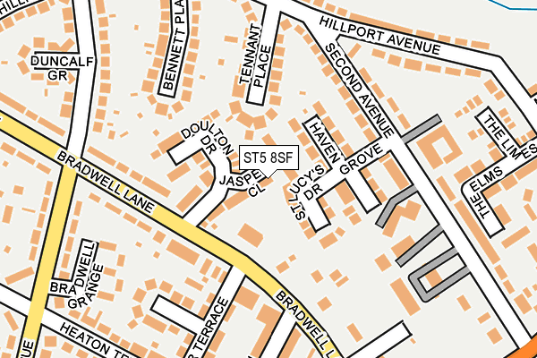 ST5 8SF map - OS OpenMap – Local (Ordnance Survey)