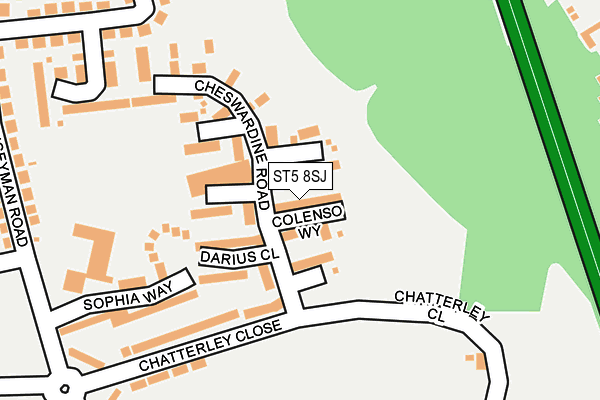 ST5 8SJ map - OS OpenMap – Local (Ordnance Survey)