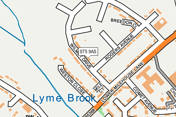 ST5 9AS map - OS OpenMap – Local (Ordnance Survey)