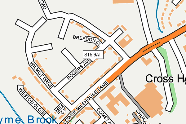 ST5 9AT map - OS OpenMap – Local (Ordnance Survey)