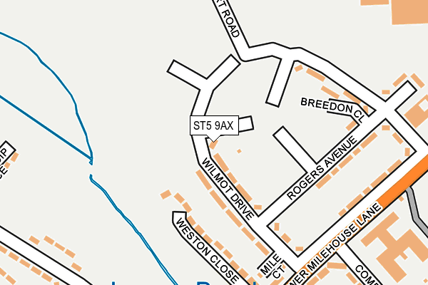 ST5 9AX map - OS OpenMap – Local (Ordnance Survey)