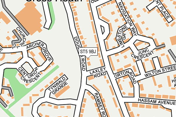 ST5 9BJ map - OS OpenMap – Local (Ordnance Survey)