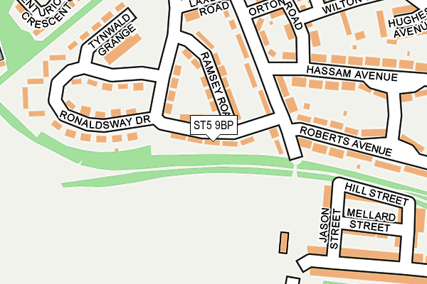 ST5 9BP map - OS OpenMap – Local (Ordnance Survey)