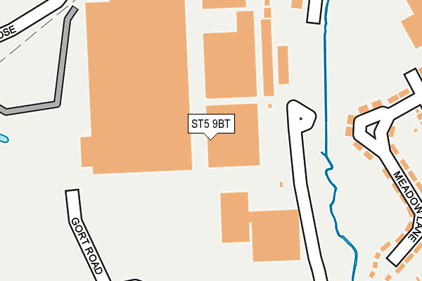 ST5 9BT map - OS OpenMap – Local (Ordnance Survey)
