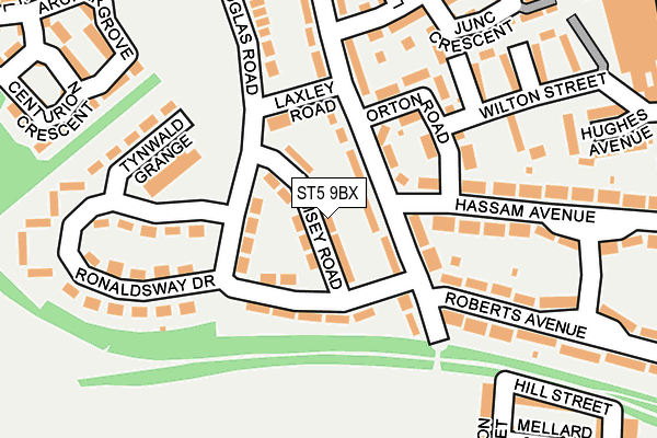 ST5 9BX map - OS OpenMap – Local (Ordnance Survey)
