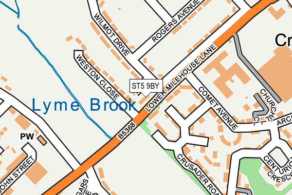 ST5 9BY map - OS OpenMap – Local (Ordnance Survey)