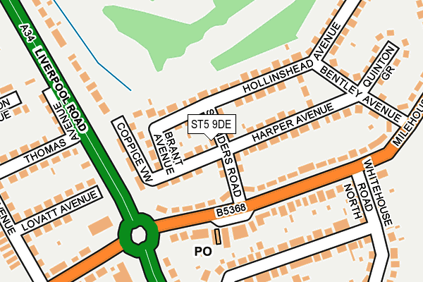 ST5 9DE map - OS OpenMap – Local (Ordnance Survey)