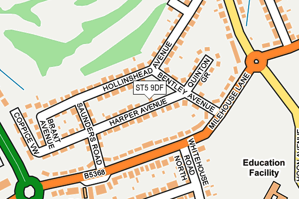 ST5 9DF map - OS OpenMap – Local (Ordnance Survey)