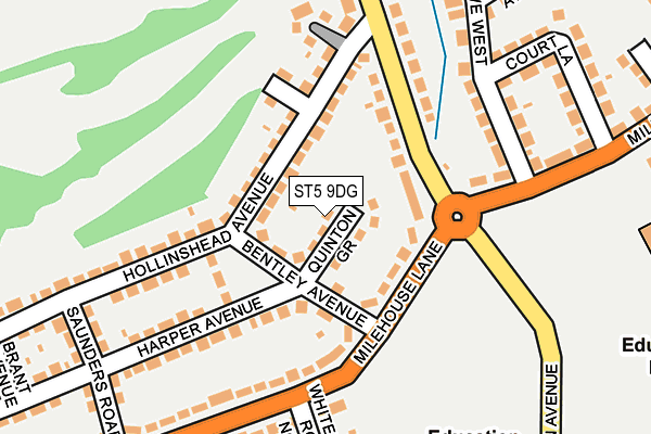 ST5 9DG map - OS OpenMap – Local (Ordnance Survey)